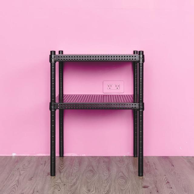 【dayneeds 日需百備】極致美學 45x45x60公分烤漆二層架(沖孔鐵架/收納層架/展示架/層架/鐵架)