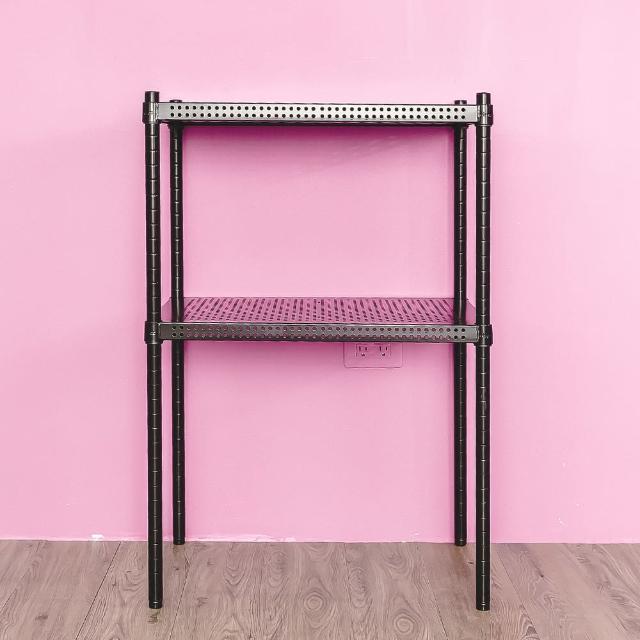 【dayneeds 日需百備】極致美學 60x45x90公分烤漆二層架(沖孔鐵架/收納層架/展示架/層架/鐵架)