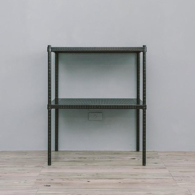 【dayneeds 日需百備】極致美學 75x45x90公分烤漆二層架(沖孔鐵架/收納層架/展示架/層架/鐵架)