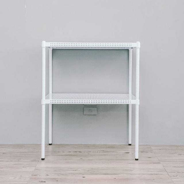 【dayneeds 日需百備】極致美學 75x45x90公分烤漆二層架(沖孔鐵架/收納層架/展示架/層架/鐵架)