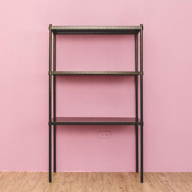 【dayneeds 日需百備】極致美學 90x35x150公分烤漆三層架(沖孔鐵架/收納層架/展示架/層架/鐵架)
