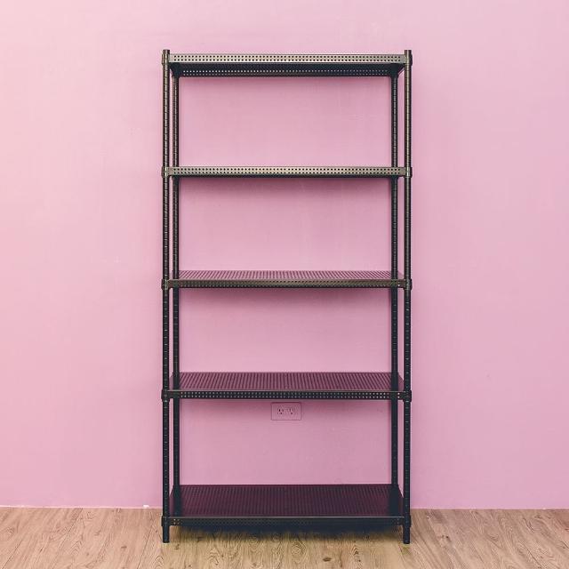【dayneeds 日需百備】極致美學 90x35x180公分烤漆五層架(沖孔鐵架/收納層架/展示架/層架/鐵架)