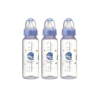 【KU.KU. 酷咕鴨】晶鑽PP標準奶瓶240ml三入組(藍/粉)