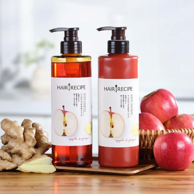 【Hair Recipe】舊品出清! 生薑蘋果/ 生薑清茶 洗髮精/潤髮乳530g 3入(強韌x防斷)