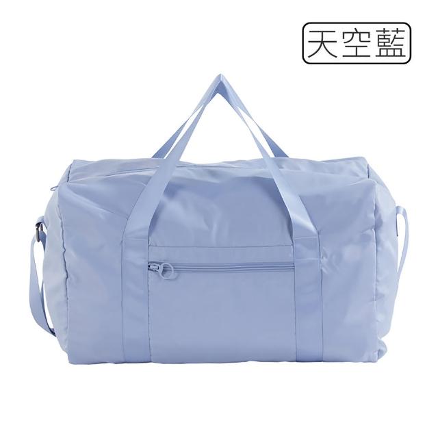 【UNIQE】高質感衣物收納袋 內外口袋 可肩背 大容量摺疊旅行袋 折疊購物袋拉桿包斜背包行李袋(可摺疊收納)
