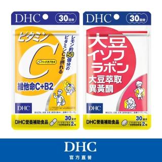 【DHC】美魔女必備組(維他命C 30日份+大豆精華(大豆異黃酮)30日份)