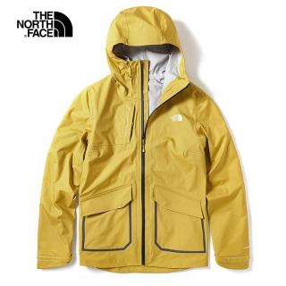 【The North Face】The North Face北面女款黃色防水透氣戶外衝鋒衣|3VSSCZ2
