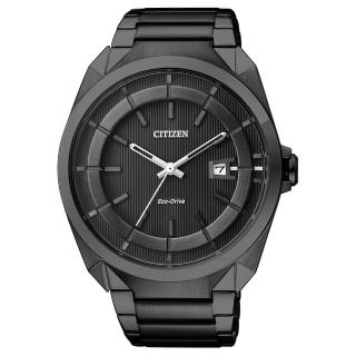 【CITIZEN 星辰】Eco-Drive 經典型男風采(全黑鋼)