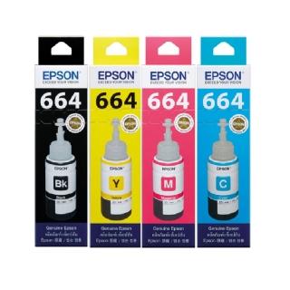 【EPSON】官方直營 1黑3彩★T664 墨水組(L121/L1300)