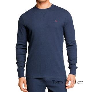 【Tommy Hilfiger】男時尚針織保暖深藍色圓領長袖內衣-網(預購)