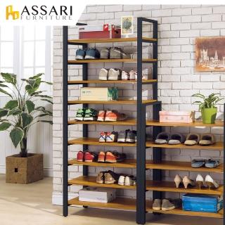 【ASSARI】工業風木心板高鞋架(寬80x深34x高178cm)