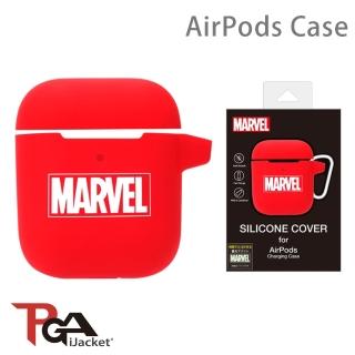 【iJacket】AirPods 1/2代 Marvel漫威英雄 防撞擊 夜光 矽膠套(Logo紅)