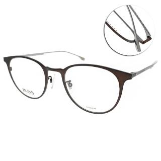 【HUGO BOSS】純鈦簡約LOGO細框(霧棕-霧槍#HB1031F 4IN)