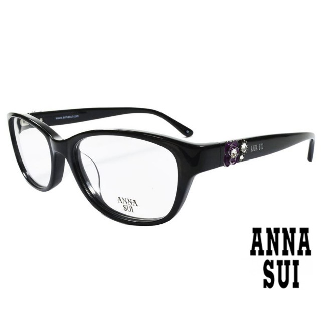 【ANNA SUI 安娜蘇】ANNA SUI 安娜蘇異香浮雕花色琥珀光學眼鏡 黑(AS639-001)