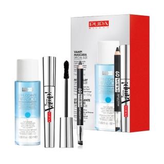 【PUPA】濃睫眼妝輕便組(睫毛膏5ml+眼影眼線雙用筆0.8g+卸妝液50ml)