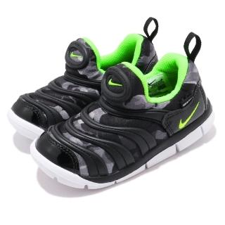 【NIKE 耐吉】慢跑鞋 Dynamo Free 運動 童鞋 基本款 毛毛蟲 襪套 柔軟 小童 穿搭 黑 綠(CQ5416-941)
