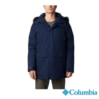 【Columbia 哥倫比亞】男款-Omni-TECH 防水保暖羽絨大衣-深藍(UEE15300NY / 防水.保暖.透氣)