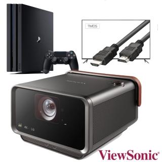 【SONY 索尼】PS4 Pro 1TB 主機 +【ViewSonic 優派】X10-4K 4KUHD LED 無線智慧投影機(2400流明)加送HDMI線