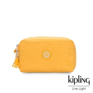 【KIPLING】冒險活力黃長形化妝包-GLEAM