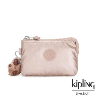 【KIPLING】金屬光玫瑰金雙層配件包-CREATIVITY N