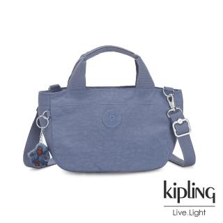 【KIPLING】氣質粉嫩藍手提兩用斜背包-SUGAR S