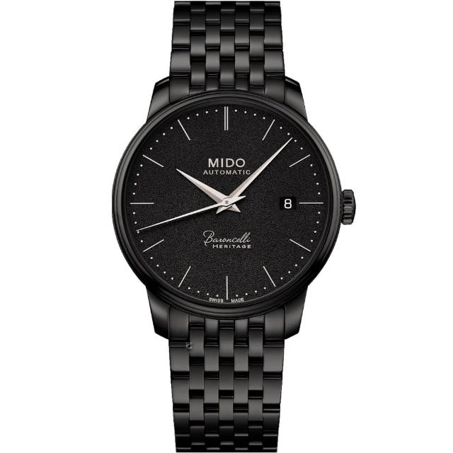 【MIDO 美度】BARONCELLI HERITAGE潮黑復刻機械腕錶(M0274073305000)