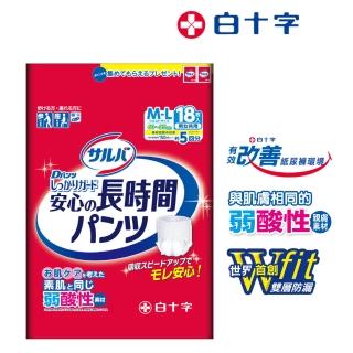 【白十字】雙層D超瞬吸防漏復健褲M-L(箱購54片/18片x3包-日本原裝進口)