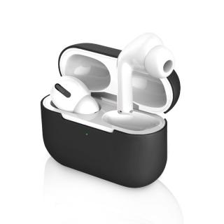 AirPods Pro 無線藍牙耳機充電收納盒矽膠保護殼套- 黑