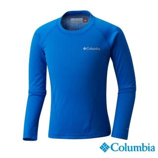 【Columbia 哥倫比亞】童款-Omni-HEAT 保暖快排內著上衣-藍色(UAY69270BL / 保暖.快排.休閒)