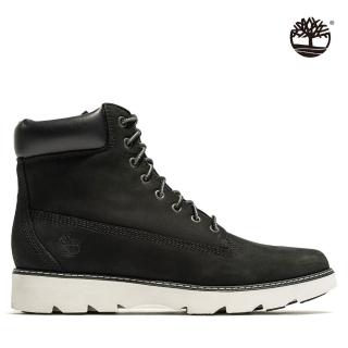 【Timberland】女款黑色磨砂革休閒中筒靴(A26HQ001)
