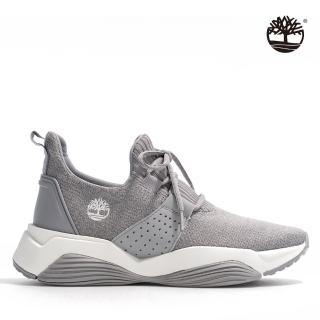 【Timberland】女款中灰色織紋線型運動鞋(A2AN9050)