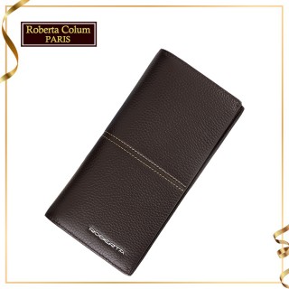【Roberta Colum】諾貝達專櫃皮夾 進口軟牛皮長夾 長版皮夾(25008-2咖啡色)