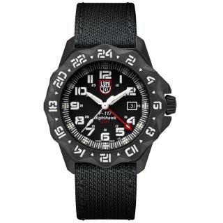 【LUMINOX 雷明時】F-117 Nighthawk夜鷹戰機腕錶-黑x白時標(44mm A6441)