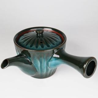 【福介商店】日本陶壺 美濃燒 深海菊型 橫手急須0.38L(泡茶壺 沖泡壺 橫柄壺具)