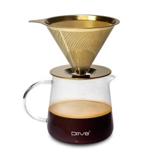 【Driver】鈦金色第二代黃金流速不鏽鋼濾杯摩卡組(濾杯組)