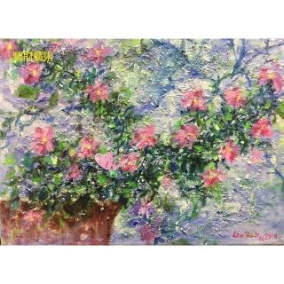 【豐財藝術】Flower of joy喜悅之花能量真跡油畫(印象派油畫藝術收藏首選)