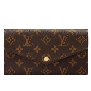 【Louis Vuitton 路易威登】M62234 SARAH系列經典Monogram帆布印花暗釦長夾(紫紅)