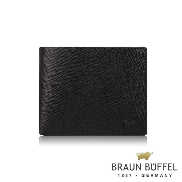 【BRAUN BUFFEL 德國小金牛】台灣總代理 洛菲諾P-II 5卡透明窗皮夾-黑色(BF347-316-BK)