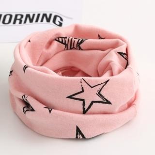 【童話飾界】親子款薄料-百搭套頭圍巾兒童圍脖-脖套口罩帽子頭巾(小星星/草莓粉)