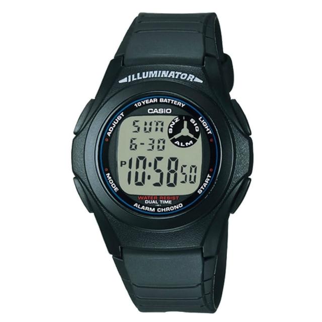 【CASIO 卡西歐】輕巧圓形電子錶(F-200W)