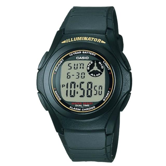 【CASIO 卡西歐】輕巧圓形電子錶(F-200W)