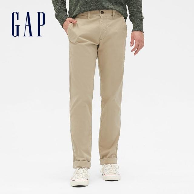 【GAP】男裝 棉質微彈直筒卡其褲-多色任選(500359)