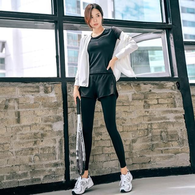 【BODYAIR】明星精選假兩件九分褲(瑜珈.運動.慢跑.透氣.舞蹈.運動褲)