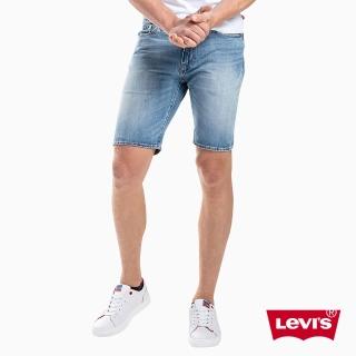 【LEVIS】男款 505修身直筒牛仔短褲 / 淺藍刷白 / 彈性布料 / 仿舊紙標-熱銷單品