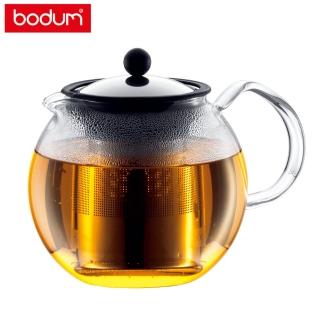 【Bodum】ASSAM濾壓式茶壺1000cc-不鏽鋼亮面