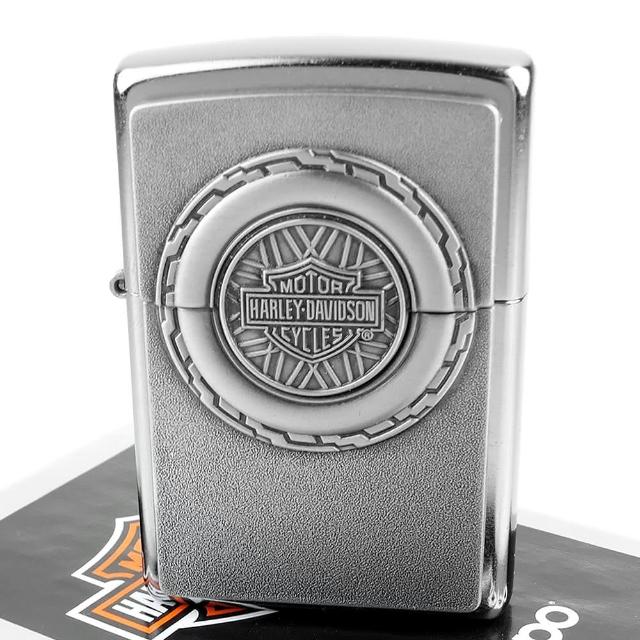 【Zippo】美系~哈雷~Harley-Davidson-車輪引擎立體圖案貼飾打火機