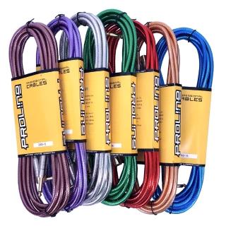 【JYC Music】嚴選PRO LINE編織亮彩紋低雜訊導線-4.5米/高傳導L接頭-三入裝顏色隨機出貨(導線)