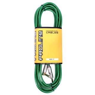 【JYC Music】嚴選PRO LINE編織亮彩紋低雜訊導線-綠色/4.5米/低雜訊/高傳導L接頭(綠色導線)