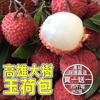 【台灣鮮果-買一送一】大樹超小籽玉荷包荔枝(四斤裝/禮盒*2盒)