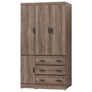【BODEN】貝恩3.8尺四門三抽加高衣櫃